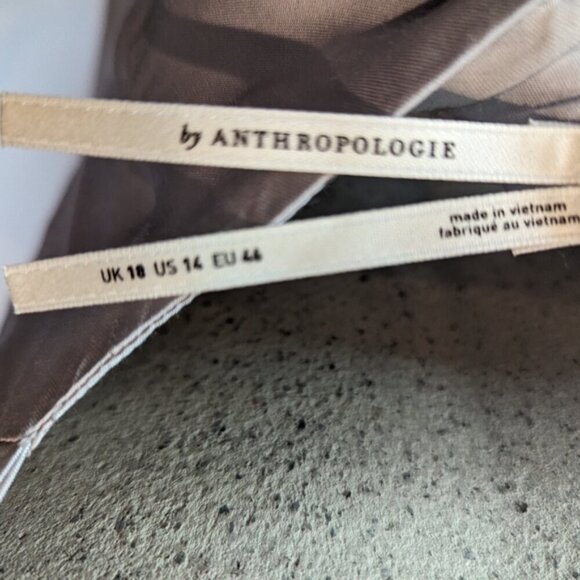 Anthropologie Lace-Trimmed Asymmetrical Midi Slip Dress Size 14, New - Picture 13 of 15